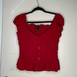 🌼2/$20 URBAN PLANET RED CROPPED PEPLUM